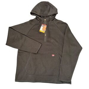 Wrangler Sweater Fleece Lined Mock Neck Hoodie NEW (XL) Black Comfort Essential